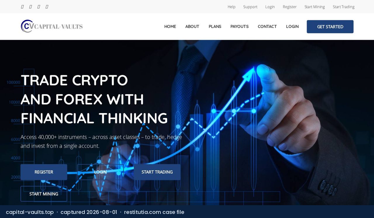 Screenshot of the website capital-vaults.top as captured on 1 August 2026