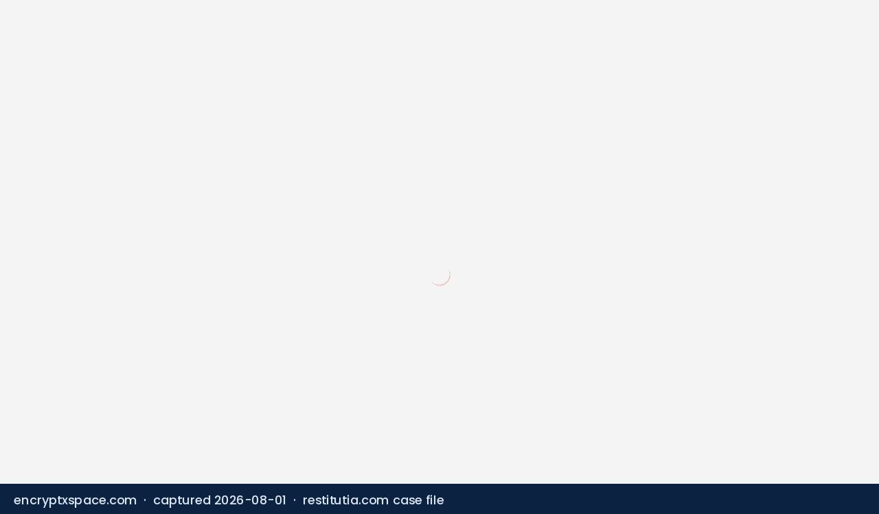 Screenshot of the website encryptxspace.com as captured on 1 August 2026