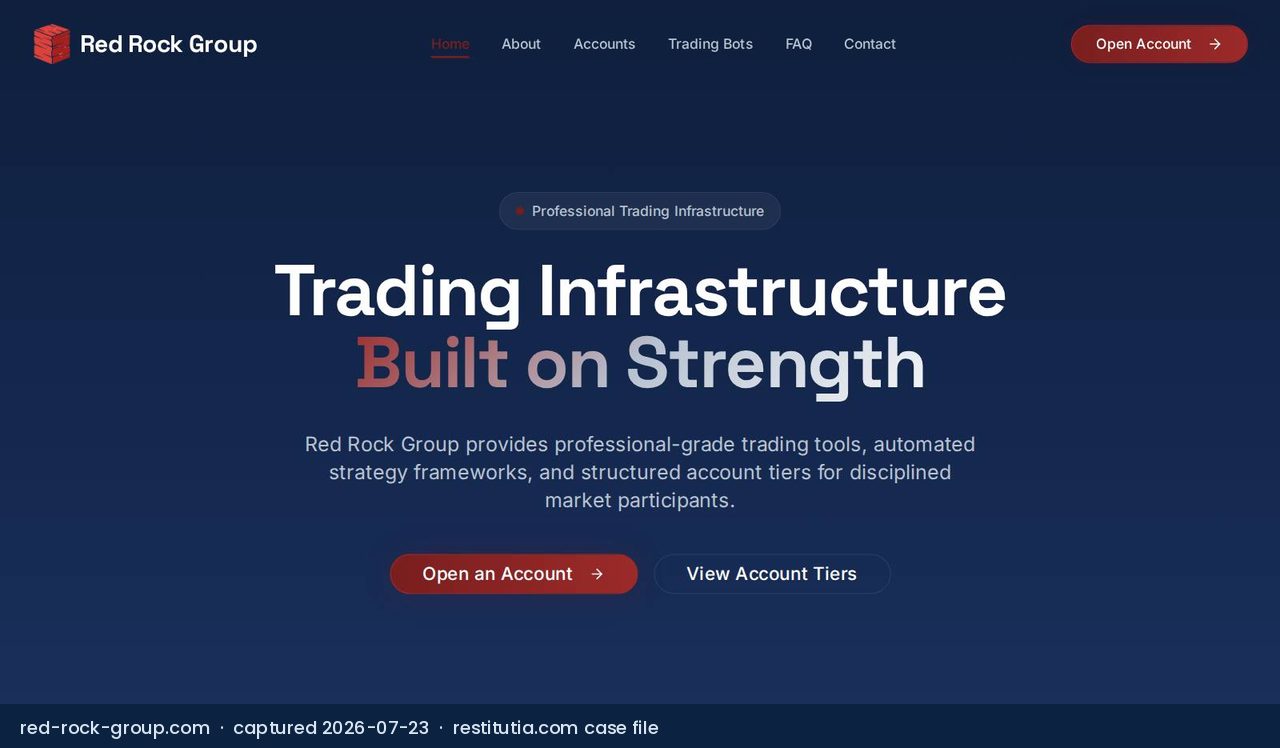 Screenshot of the website red-rock-group.com as captured on 23 July 2026