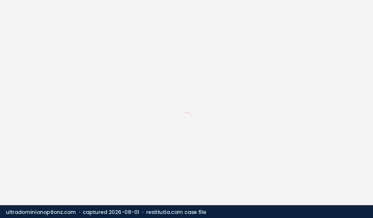 Screenshot of the website ultradominionoptionz.com as captured on 1 August 2026
